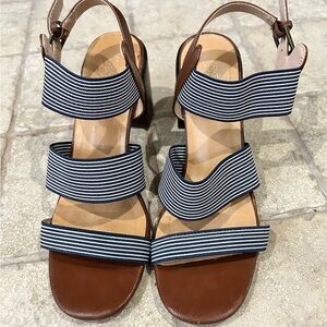 Stylish Brown and Navy Striped Sandals